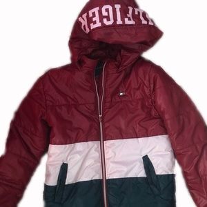 Big Girls Hooded Colorblocked Puffer Jacket